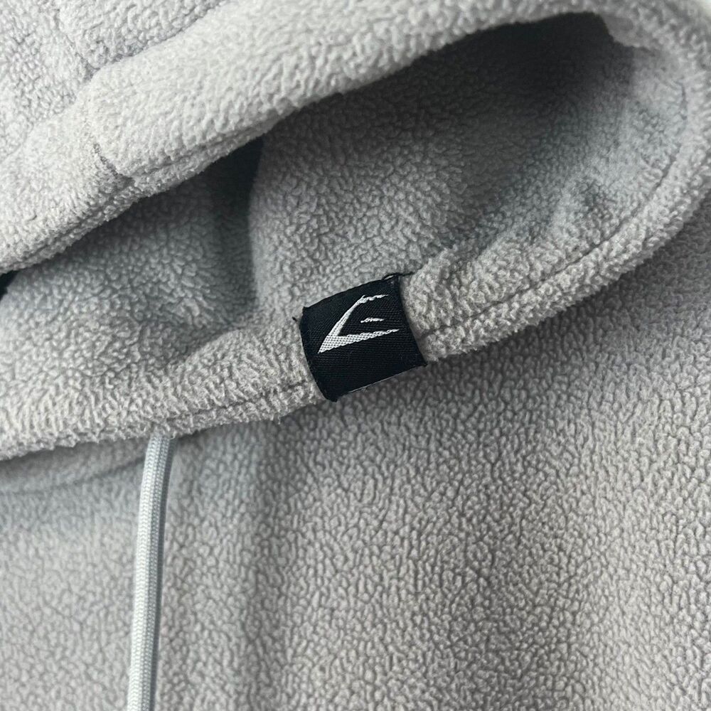 Gymshark Fleece Hoodie Mens Medium Gray Pullover Sweatshirt Drawstring - Picture 5 of 10